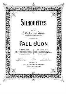 Silhouettes for Two Violins and Piano, Op.43: Partitura completa by Paul Juon