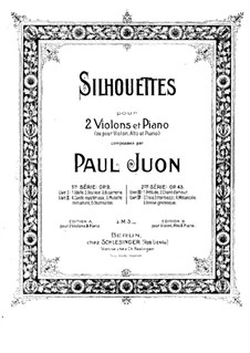 Silhouettes for Two Violins and Piano, Op.43: violino parte I by Paul Juon