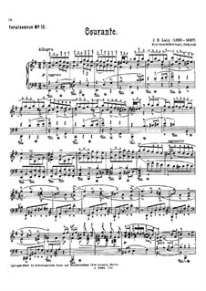 Courante: arranjo para piano by Jean-Baptiste Lully