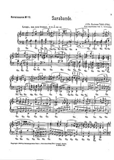 Sarabande in A Minor: Sarabande in A Minor by Jean-Philippe Rameau