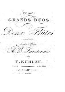 Three Grand Duos for Two Flutes, Op.39: Partes by Friedrich Kuhlau