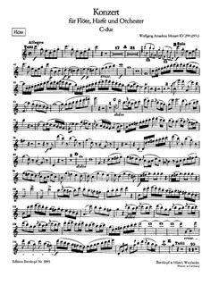 Concerto for Flute, Harp and Orchestra in C Major, K.299: parte flauta by Wolfgang Amadeus Mozart