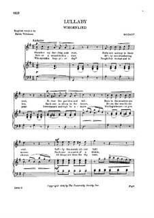 Lullaby, K.350: Texto em inglês by Wolfgang Amadeus Mozart