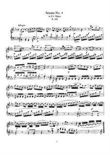 Sonata for Piano No.4 in E Flat Major, K.282: For a single performer by Wolfgang Amadeus Mozart