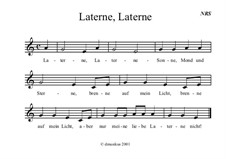 Laterne, Laterne: For piano by folklore