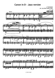 Canon in D Major: Para Piano by Johann Pachelbel