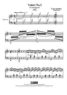 Waltz No.1 in F major for piano, CS059 No.1: Waltz No.1 in F major for piano by Santino Cara
