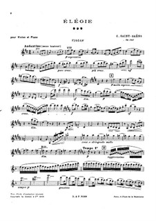 Elegy in D Major, Op.143: Elegy in D Major by Camille Saint-Saëns