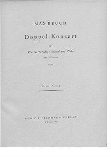 Double Concerto for Clarinet and Viola in E Minor, Op.88: Partitura completa by Max Bruch
