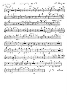 Symphony No.88 in G Major, Hob.I/88: Clarinet I part (ad libitum) by Joseph Haydn