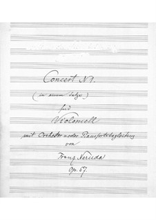 Cello Concerto No.1 in E Minor, Op.57: Score for cello and piano, Solo part by Franz Neruda