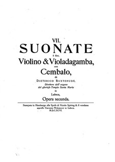 Seven Sonatas for Violin, Viola da Gamba and Basso Continuo: set completo, BuxWV 259-265 Op.2 by Dietrich Buxtehude