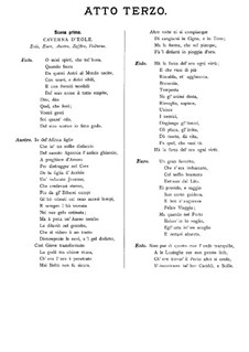 Il pomo d'oro (The Golden Apple): Act III – Libretto by Pietro Antonio Cesti