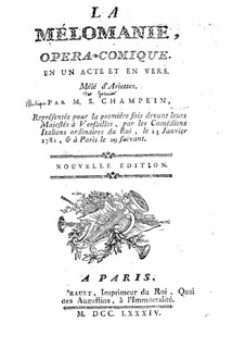 La mélomanie: Libretto by Stanislas Champein