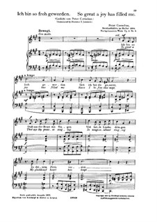 Liebeslieder, Op.4: No.5 So Great a Joy Has Filled Me by Peter Cornelius