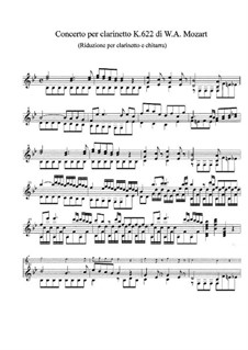All movements: para clarinete e guitarra by Wolfgang Amadeus Mozart