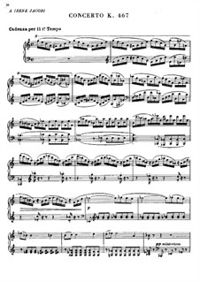 Concerto for Piano and Orchestra No.21 in C Major, K.467: Cadenza by Wolfgang Amadeus Mozart