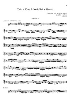 Trio for Two Mandolins and Basso Continuo: Mandolin II part by Giovanni Battista Gervasio
