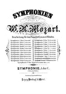 Symphony No.29 in A Major, K.201: Partitura piano by Wolfgang Amadeus Mozart