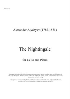 The Nightingale: para Violoncelo e piano by Alexander Alyabyev