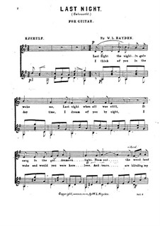 No.2 Last Night: No.2 Last Night for voice and guitar by Halfdan Kjerulf