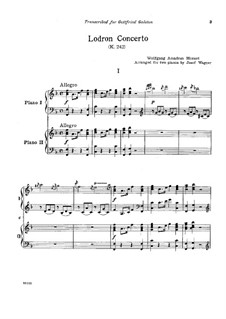 Concerto for Three Pianos and Orchestra No.7 in F Major 'Lodron', K.242: Movimento I. Versão para dos piano de quatro maõs by Wolfgang Amadeus Mozart