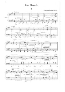 Two Mazurkas, Op.31: Para Piano by Władysław Żeleński
