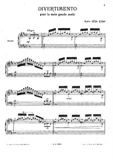 Divertimento for the Left Hand Alone: Para Piano by Géza Zichy