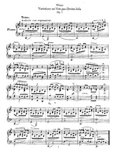 Variations on Aria 'Vien quà, Dorina bella' by Bianchi, J.53 Op.7: Theme and Variation No.1 by Carl Maria von Weber