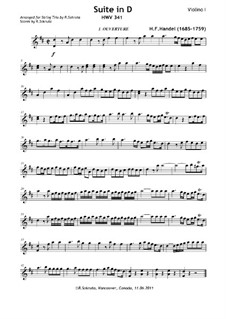 Suite for Orchestra in D Major, HWV 341: Version for string trio by Georg Friedrich Händel