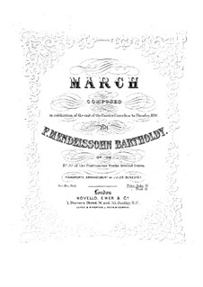 March in D Major for Orchestra, Op.108: versão para piano by Felix Mendelssohn-Bartholdy