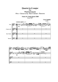 Quartet in G major for Wind instruments, CS132: Quartet in G major for Wind instruments by Santino Cara