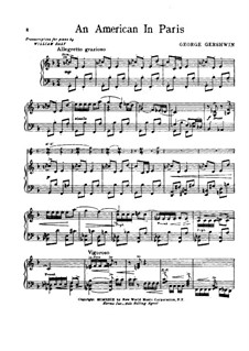 An American in Paris: arranjo para piano by George Gershwin