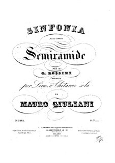 Semiramide: Overture, for lyre (or guitar) by Gioacchino Rossini