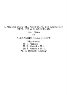 Three Pieces, Op.25: Para Piano by Alexander Glazunov