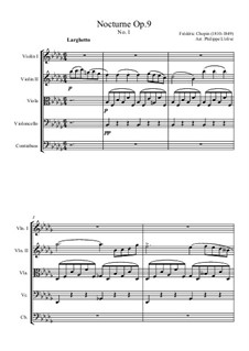 No.1 in B Flat Minor: Para quinteto de cordas by Frédéric Chopin