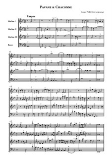 Pavane and Chaconne for String Quartet: Pavane and Chaconne for String Quartet by Henry Purcell
