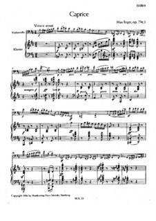 Two Pieces for Cello and Piano, Op.79e: set completo by Max Reger