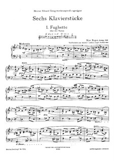 Six Piano Pieces: Peças de seis pianos by Max Reger