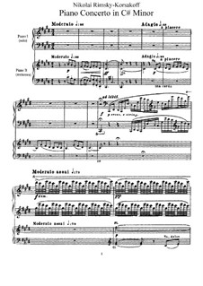 Concerto for Piano and Orchestra in C Sharp Minor, Op.30: Versão para dois pianos de quatro mãos by Nikolai Rimsky-Korsakov