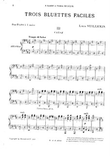 Trois bluettes faciles: No.3 Valse by Louis Vuillemin