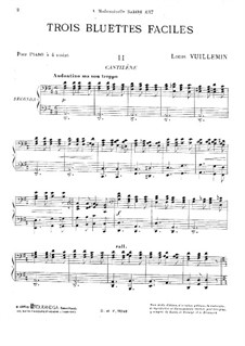 Trois bluettes faciles: No.2 Cantilène by Louis Vuillemin