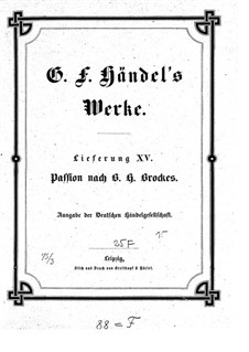 Brockes Passion, HWV 48: Partitura completa by Georg Friedrich Händel