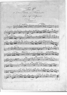 Six Trios for Two Flutes and Cello, Op.31: No.3 in C Major by Franz Anton Hoffmeister