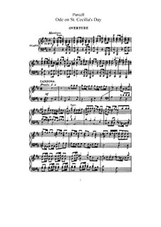 Ode to St. Cecilia, Z.328: Partitura piano-vocal by Henry Purcell