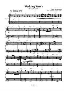 Wedding March: Facil para o piano by Felix Mendelssohn-Bartholdy