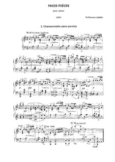 Three Pieces for Piano: set completo by Guillaume Lekeu