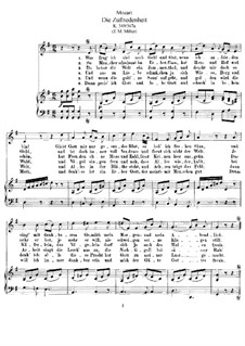 Zufriedenheit, K.349: Partitur by Wolfgang Amadeus Mozart