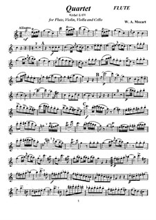 Quartet for Flute and Strings in C Major: Quartet for Flute and Strings in C Major by Wolfgang Amadeus Mozart