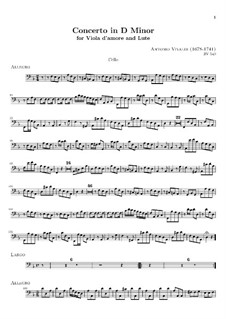 Concerto for Viola d'amore, Lute and Strings in D Minor, RV 540: parte violoncelo by Antonio Vivaldi